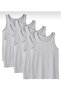 Men's 6-Piece Gray Color Lock Cotton Classic Combed Cotton Strap Tank Top Berrak / 1022 - 2