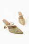 Casey Glass Crumb Stone Detailed Open Back Heeled Shoes