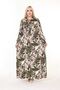 Standard Size Women's Tie Collar Long Sleeve Patterned Viscose Combed Cotton Dress Suitable for Hijab - 8