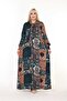 Standard Plus Size Tie Neck Loose Fit Viscose Combed Cotton Dress