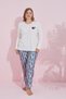 Ecru Multicolored Cotton Curve Large Size Oversized Knitted Pajama Set24240742 - 2