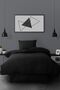 Ranforce Single Duvet Cover Set with Elastic Sheets Simple Black - 2