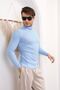 Baby Boy Blue Lycra Turtleneck Sweater - 7