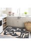Alya Collection Beige Dark Gray Beige Patterned Woven Base Modern Decorative Carpet Alya32 - 5