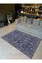 Alya Collection Antique Look Navy Blue Patterned Woven Base Modern Decorative Carpet Alya37 - 3