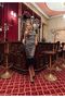 Women's Silver Imported Sequin Fabric Lined Special Design Dress with Feather Detail and Back Slit - 7