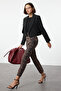 Multicolor Cigarette Fit Leopard/Animal Print High Waist Ankle-Length Woven Pants TWOSS20PL0515 - 3