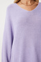 Women's Lilac V-Neck Thessaloniki Knit Oversize Knitwear Sweater ZA00059 - 5