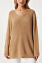Women's Biscuit V-Neck Brioche Knit Oversized Knit Sweater ZA00059 - 4