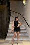 Black Zero Sleeve Tulle Detail Dress ATE-0888 - 4