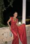 Long Red Glitter Evening Dress - ATE7689 - 3