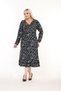 Women's Plus Size Printed Double-Breasted Long Sleeve Skirt with Ruffles Seasonal Dress - 3