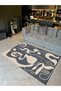 Alya Collection Beige Dark Gray Beige Patterned Woven Base Modern Decorative Carpet Alya32 - 3
