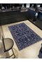 Alya Collection Antique Look Navy Blue Patterned Woven Base Modern Decorative Carpet Alya37