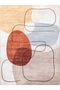 Alya Collection Soft Orange Blue Yellow Detailed Abstract Shaped Woven Base Decorative Carpet Alya36 - 2