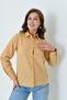 Camel Color Short Model Basic Women's Shirt – Stylish, Straight Cut, with Pockets for Daily and Office Use - 4
