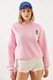 Women's Pink Embroidered 3 Thread Sweatshirt 60251800 - 5