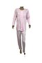 Nena Women's Open Front Pajama Set-14270 Pink - 7