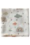 Muslin Baby Blanket Muslin Coverlet 100X80Cm and 4 Handkerchiefs 25X25Cm with Rainbow Figures - 4