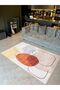 Alya Collection Soft Orange Blue Yellow Detailed Abstract Shaped Woven Base Decorative Carpet Alya36 - 3