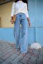Gold Ikon 90S - Light Blue, Snow Lycra, High Waist Palazzo Loose Jeans