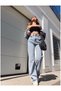 Jessi Snow Wash Light Blue Lycra Super High Waist Wide Leg Palazzo Loose Jean Trousers