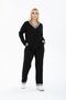 Women's Plus Size Two Yarn Fabric V-Neck Striped Suit - 8