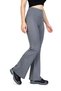Ribbed Gray Spanish Style Winter High Waist Leggings with Fleece Lining and Pockets