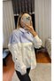 Blue and White Striped Button Detail Design Shirt - 4