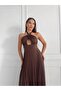 Pleated Long Dress with Window Detail - 3