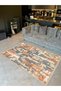 Alya Collection Gray Orange Abstract Patterned Woven Base Decorative Carpet Alya44 - 3