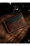 Tan Color Handmade Natural Leather Card Holder - 5 Compartments Minimalist and Stylish Design - 3