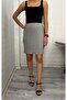 Women's Gray Glitter Mini Skirt - Pencil Skirt - 4