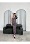 Women's Stretchy Sandy Fabric Midi Length Pencil Cut Single Sleeve Printed Evening Dress - 2