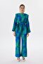 Jacquard Trousers Set - Belt Detailed