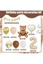 Teddy Bear Foiled Age with Balloons 2 Years Old Boy Girl Decoration Birthday Party Set Ornament - 3