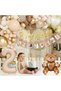 Teddy Bear Foiled Age with Balloons 2 Years Old Boy Girl Decoration Birthday Party Set Ornament - 2