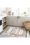 Alya Collection Antique Look Gray Orange Blue Patterned Woven Base Decorative Carpet Alya43 - 5