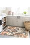 Alya Collection Gray Orange Abstract Patterned Woven Base Decorative Carpet Alya44 - 5