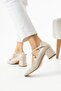 Women's Double Strap Block Heel Patent Leather Shoes - 3