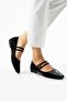 Women's Double Strap Detailed Square Toe Ballerinas - 4