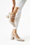 Women's Double Strap Block Heel Patent Leather Shoes - 4