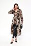 Women's Leopard Patterned Satin Shirt Dress - 5