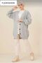 Women's Winter Hair Knit Popular Trend Gray Color Knitwear Cardigan - 2