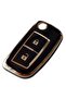 Nissan Qashqai Micra X-Trail Compatible Key Remote Case Cover Auto Keychain Black Gold - 2