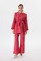Jacquard Trousers Set - Belt Detailed
