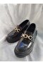 Black Patent Leather - Four Seasons Women's Loafer Moccasin, Thick Sole - 2