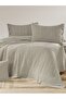 Double Water Tirko Bedspread Set - 4 Pieces, Stone Color, 240X260