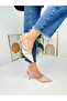 Casual Women's Cream Pointed Toe Adjustable Belt Detailed Classic Thin Heeled Shoes 922 - 7
