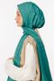 Mint Green Wave Pattern Silky Jacquard Shawl - 5